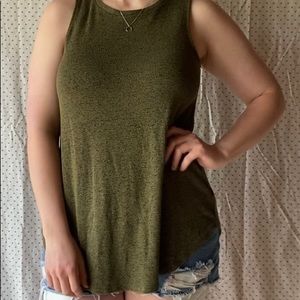 Old Navy LUXE heathered dark green tank